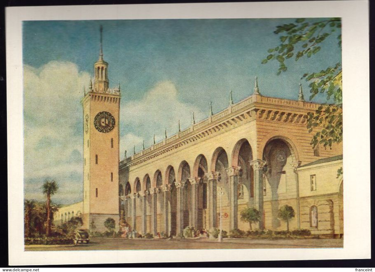 RUSSIA(1956) Sochi Train Station. 40 Kop Illustrated Postal Card. - 1950-59