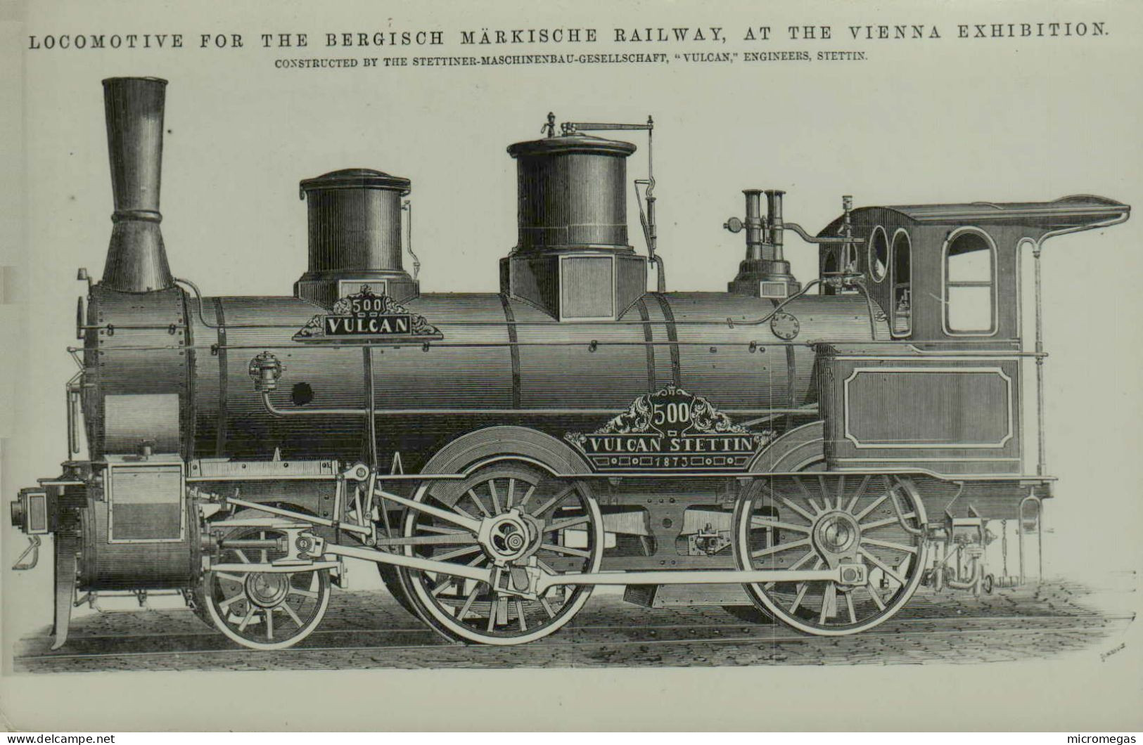 Reproduction - Locomotive For The Bergisch-Märkische Railway At The Vienna Exhibition - Vulkan, Stettin 1871 - Eisenbahnen