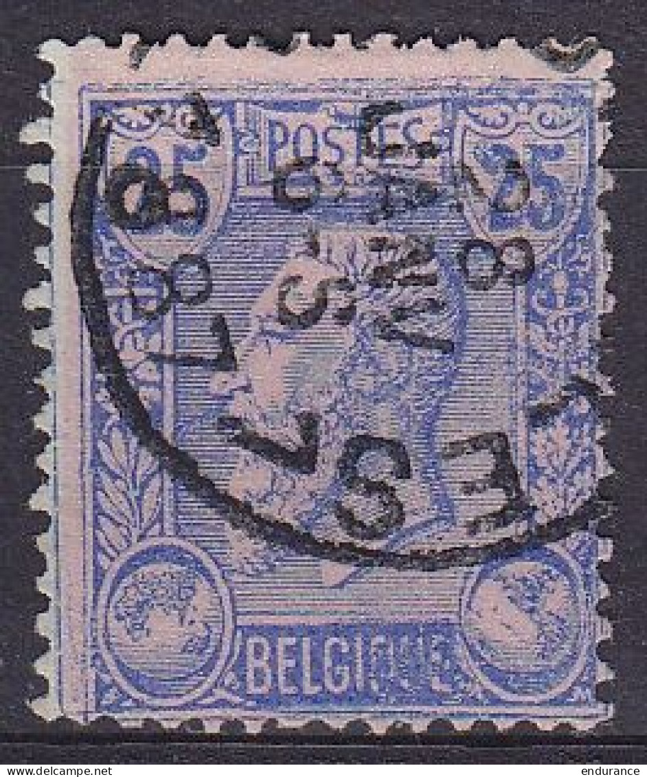 Belgique - N°48 Oblit. - 25c Léopold II 1884 - Impression Double (très Marquée Sur Le 25 De Droite) - 1884-1891 Léopold II