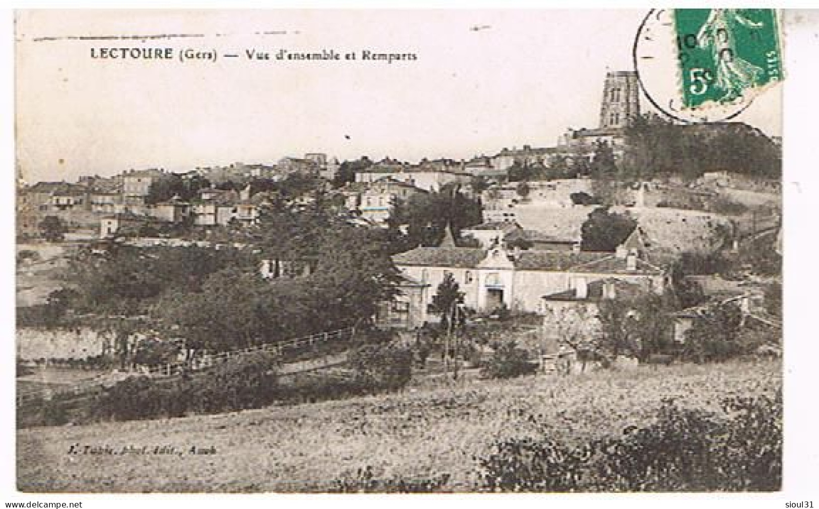 32  LECTOURE VUE D ENSEMBLE ET LES REMPARTS 1910 - Lectoure