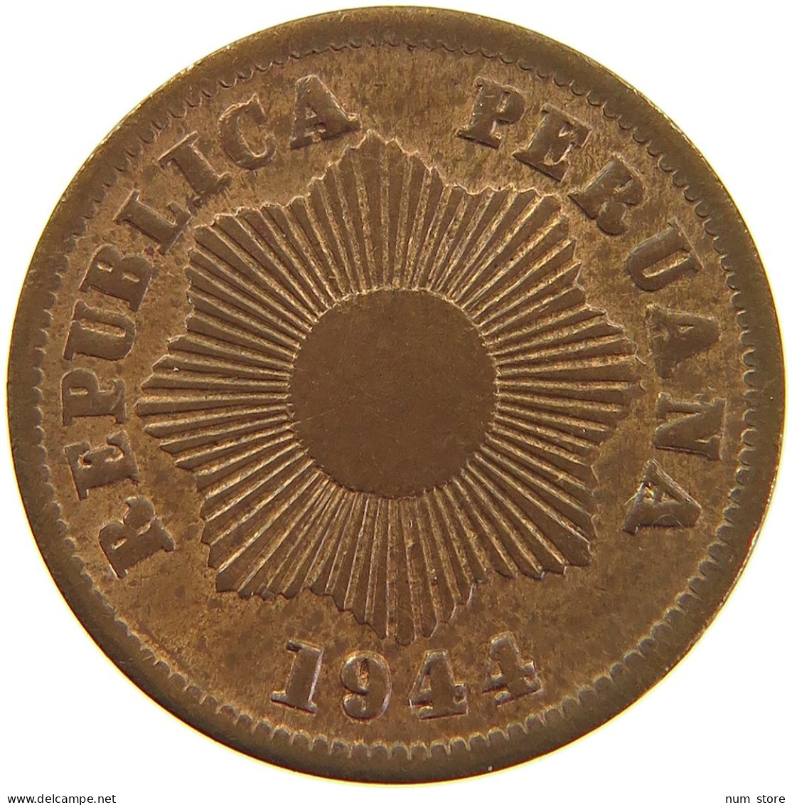 PERU CENTAVO 1944 AUNC #t030 0239 - Pérou