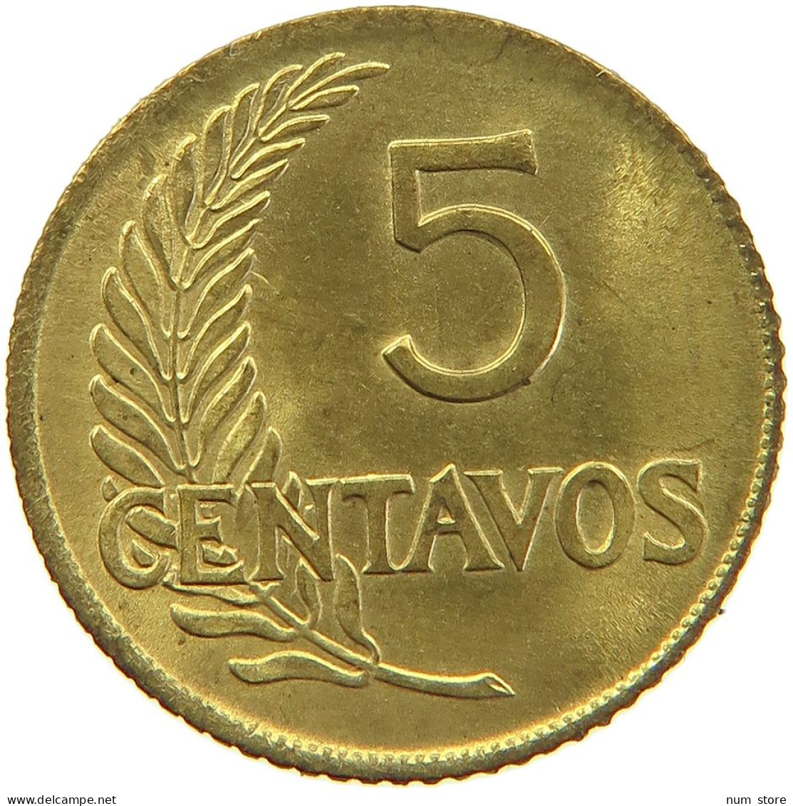 PERU 5 CENTAVOS 1962 UNC #t030 0181 - Pérou