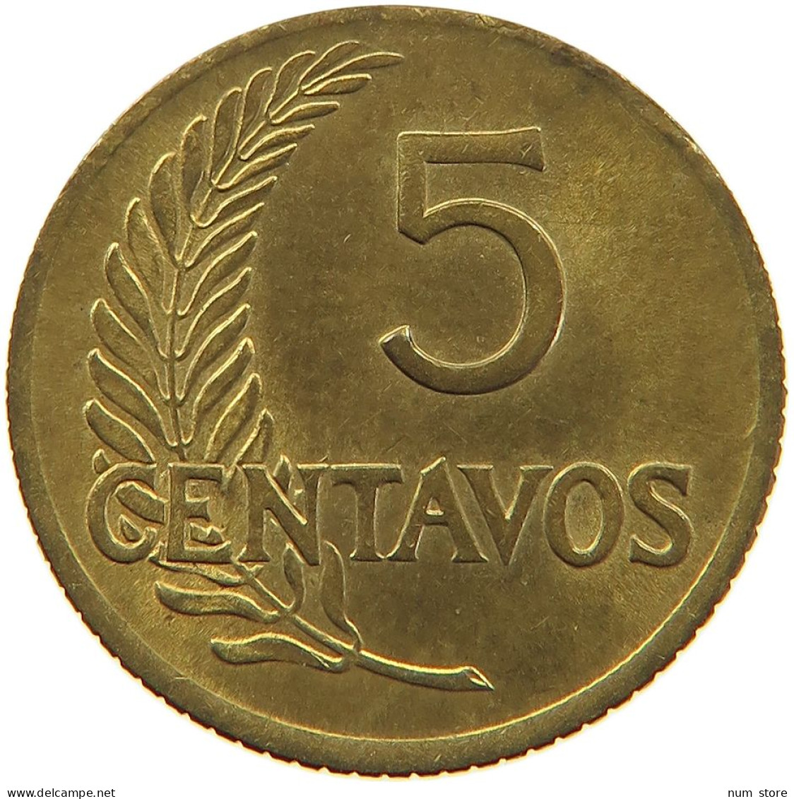 PERU 5 CENTAVOS 1955 UNC #t030 0165 - Pérou