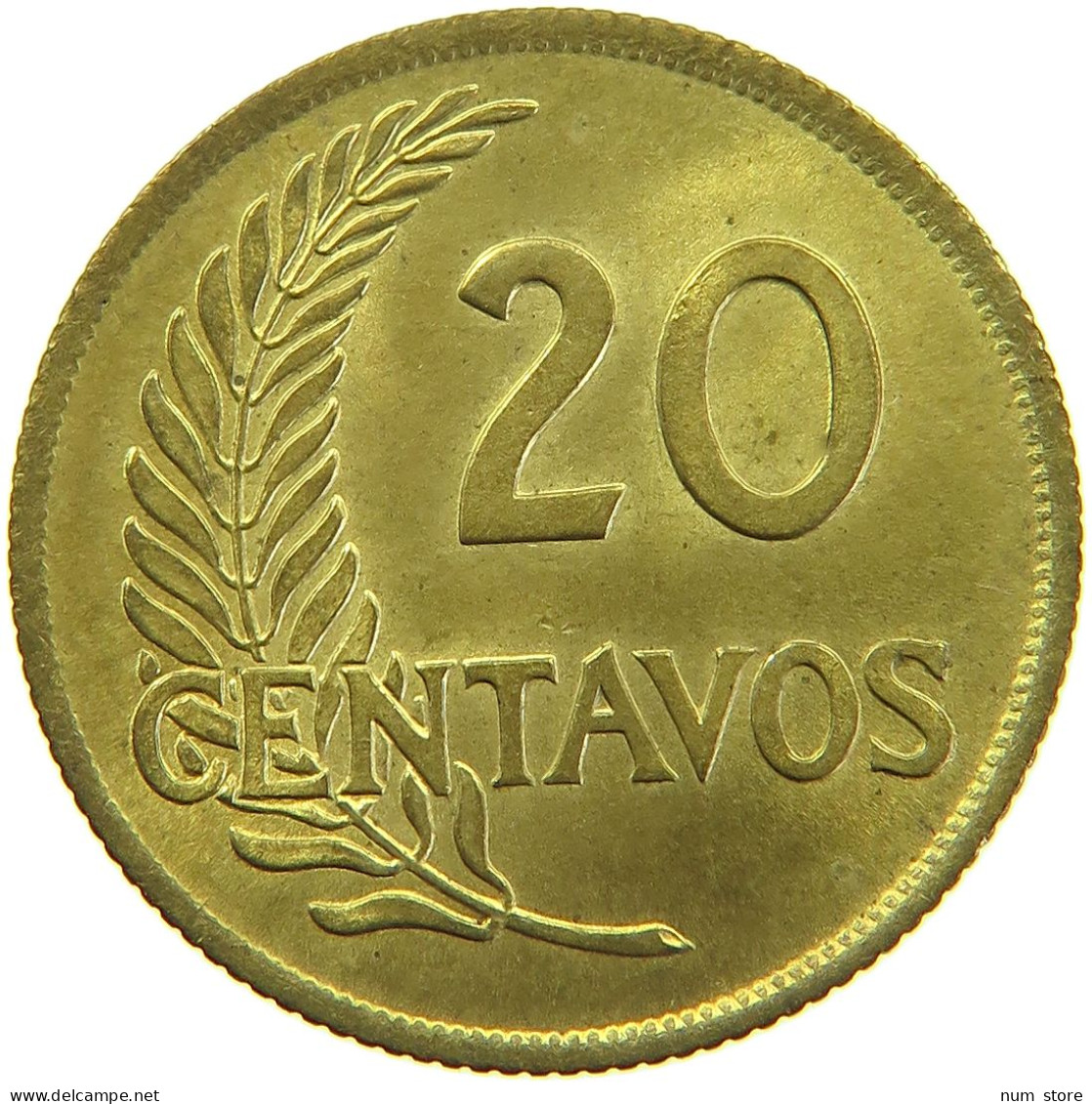 PERU 20 CENTAVOS 1955 #t030 0097 - Peru