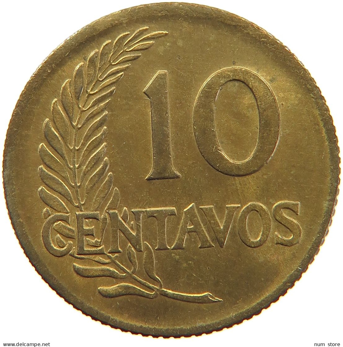 PERU 10 CENTAVOS 1953 UNC #t030 0127 - Peru