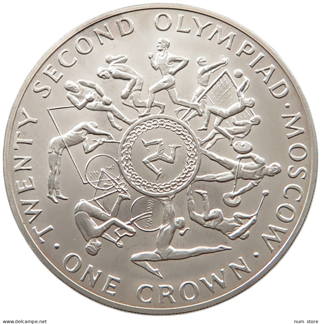 ISLE OF MAN CROWN 1980 SILVER #t031 0027 - Île De  Man