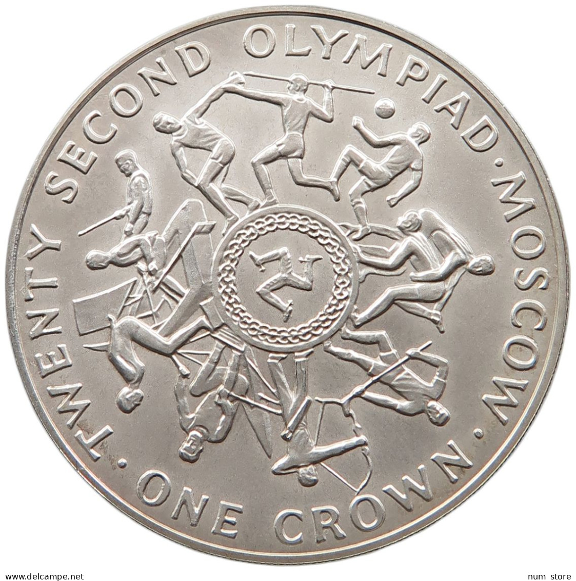 ISLE OF MAN CROWN 1980 SILVER #t031 0019 - Île De  Man