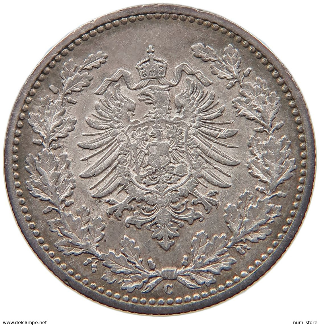 GERMANY EMPIRE 50 PFENNIG 1877 C #t030 0317 - 50 Pfennig