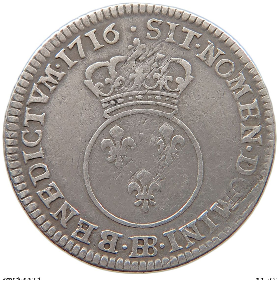 FRANCE 1/10 ECU 1716 BB LOUIS XV. 1715-1774 #t031 0137 - 1715-1774 Ludwig XV. Der Vielgeliebte