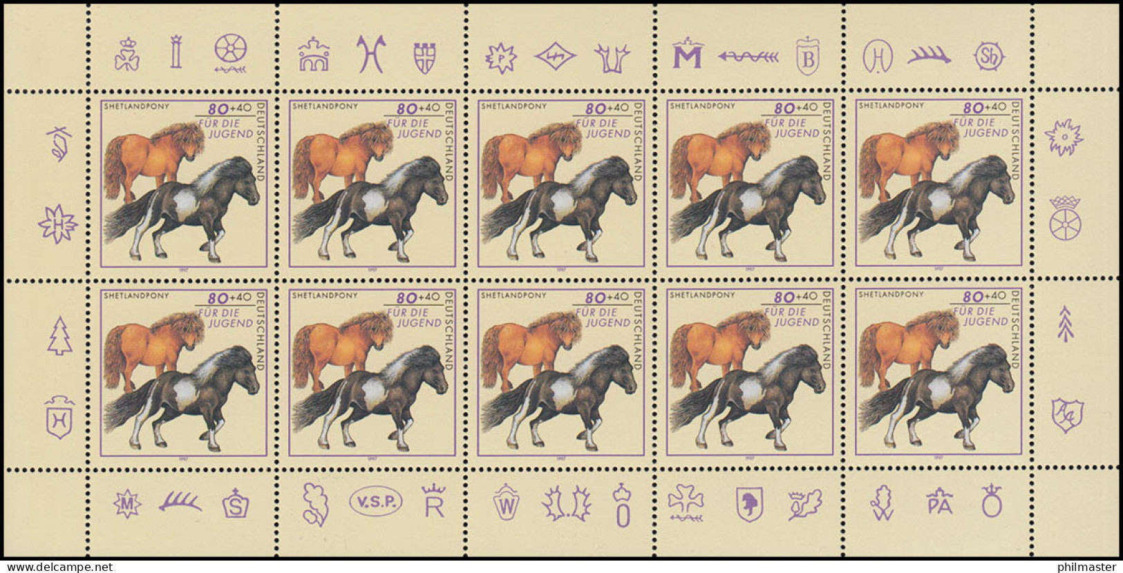 1921 Jugend Pferderassen: Shetlandpony 1997 - Kleinbogen ** - 1991-2000