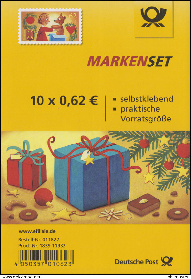 FB 50 Weihnachten - Freude Schenken 2015, Folienblatt Mit 10x3187, ** - 2011-2020