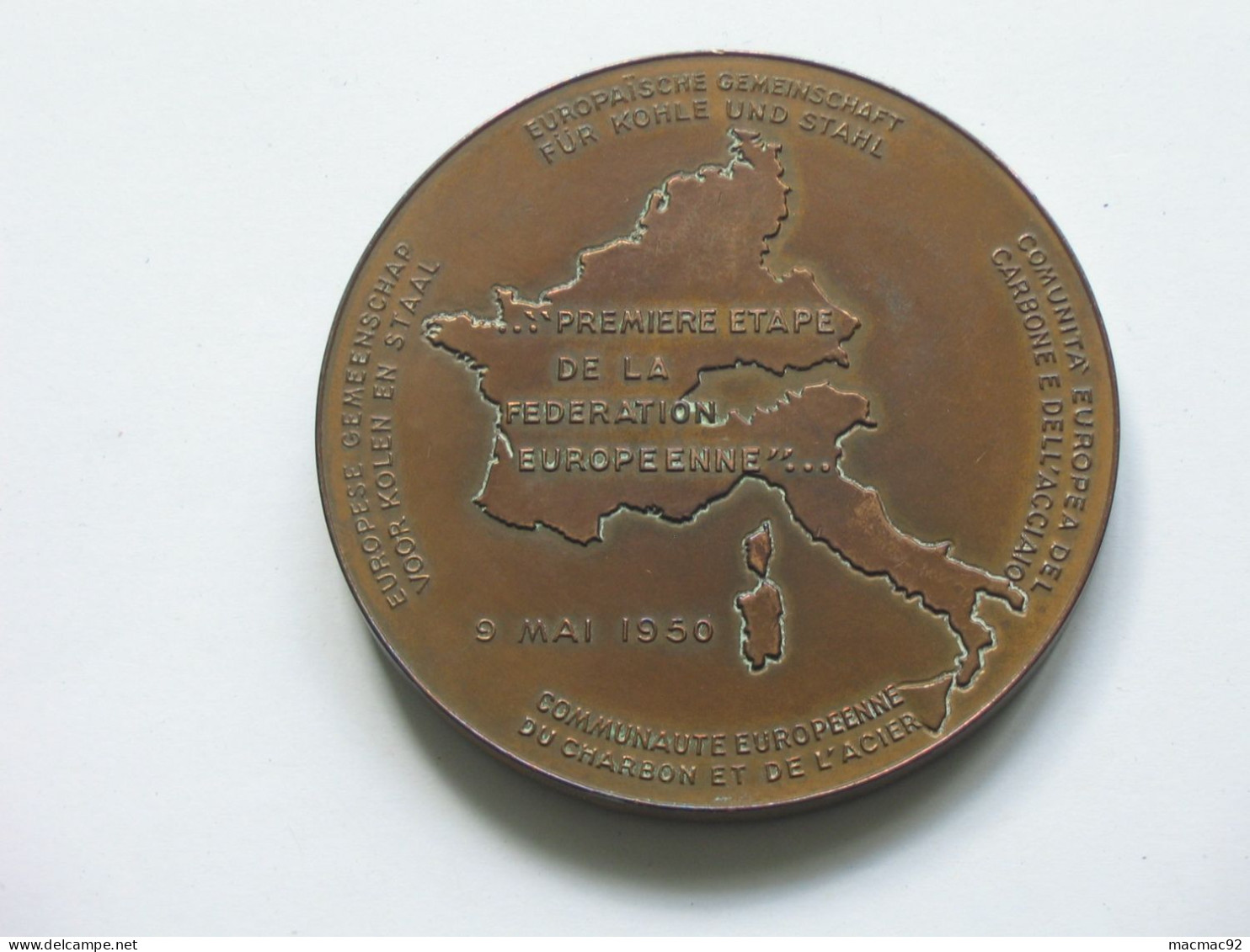 Médaille ROBERT SCHUMAN - 1ere étape De La Fédération Européenne 9 Mai 1960  **** EN ACHAT IMMEDIAT **** - Professionnels / De Société