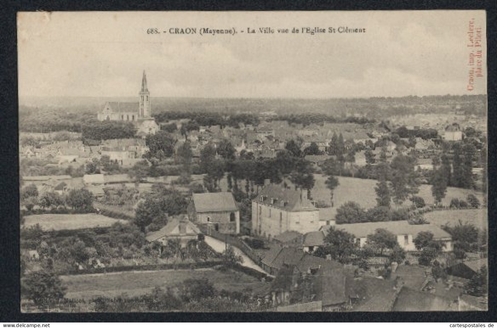CPA Craon, La Ville Vue De L`Eglise St-Clément  - Craon