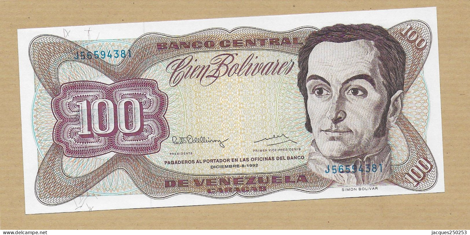 5 BOLIVARES 21-09-1989 ET 100 BOLIVARES 8-12-1992 NEUF - Venezuela