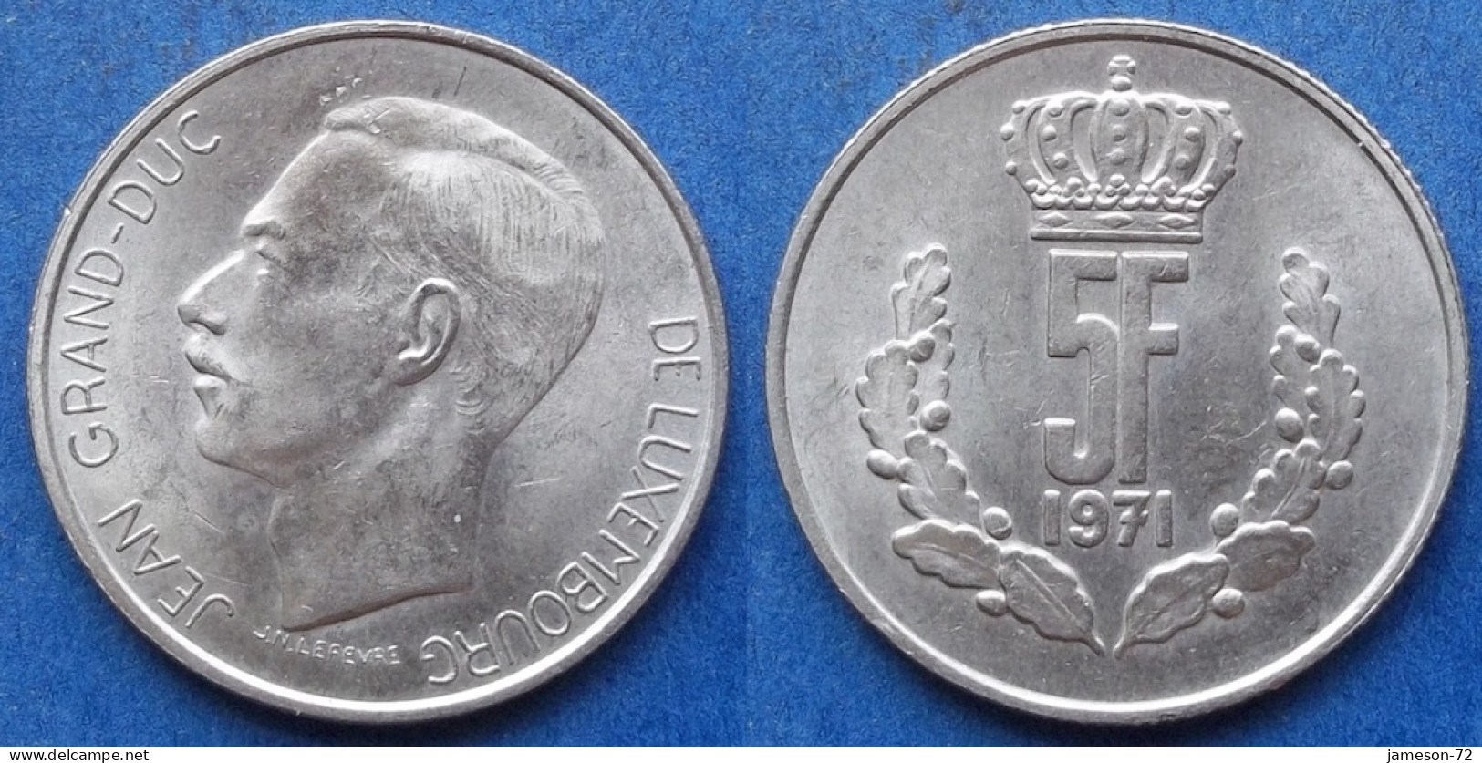 LUXEMBOURG - 5 Francs 1971 KM# 56 Jean Franc Coinage (1964-2001) - Edelweiss Coins - Luxemburg