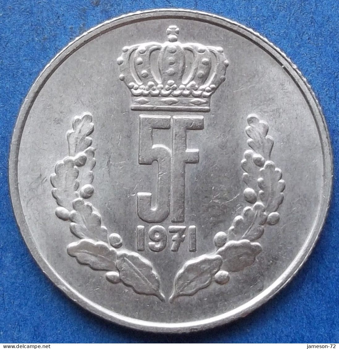 LUXEMBOURG - 5 Francs 1971 KM# 56 Jean Franc Coinage (1964-2001) - Edelweiss Coins - Luxemburg