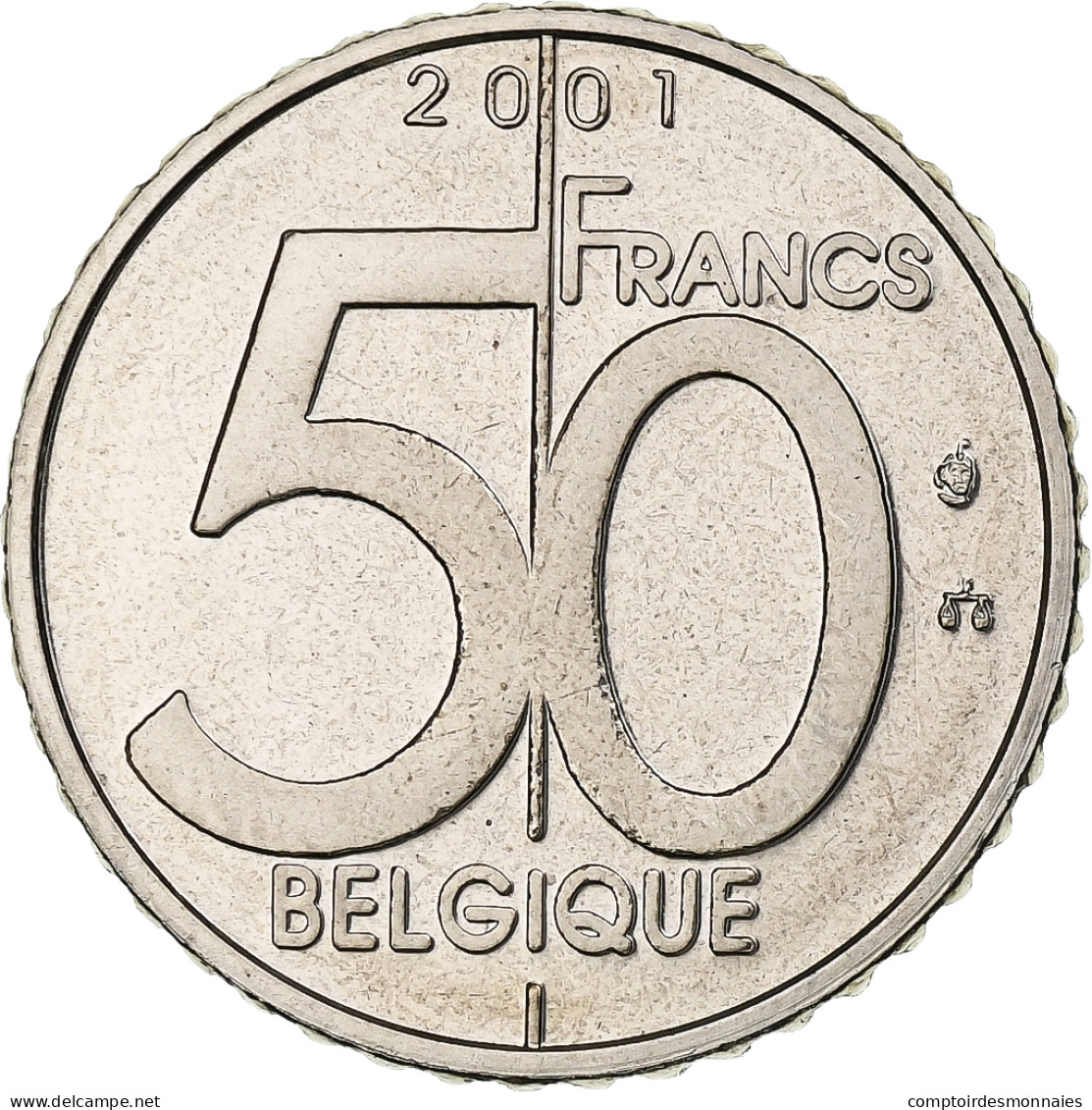 Belgique, Albert II, 50 Francs, 50 Frank, 2001, Bruxelles, Nickel, SPL, KM:193 - 50 Frank