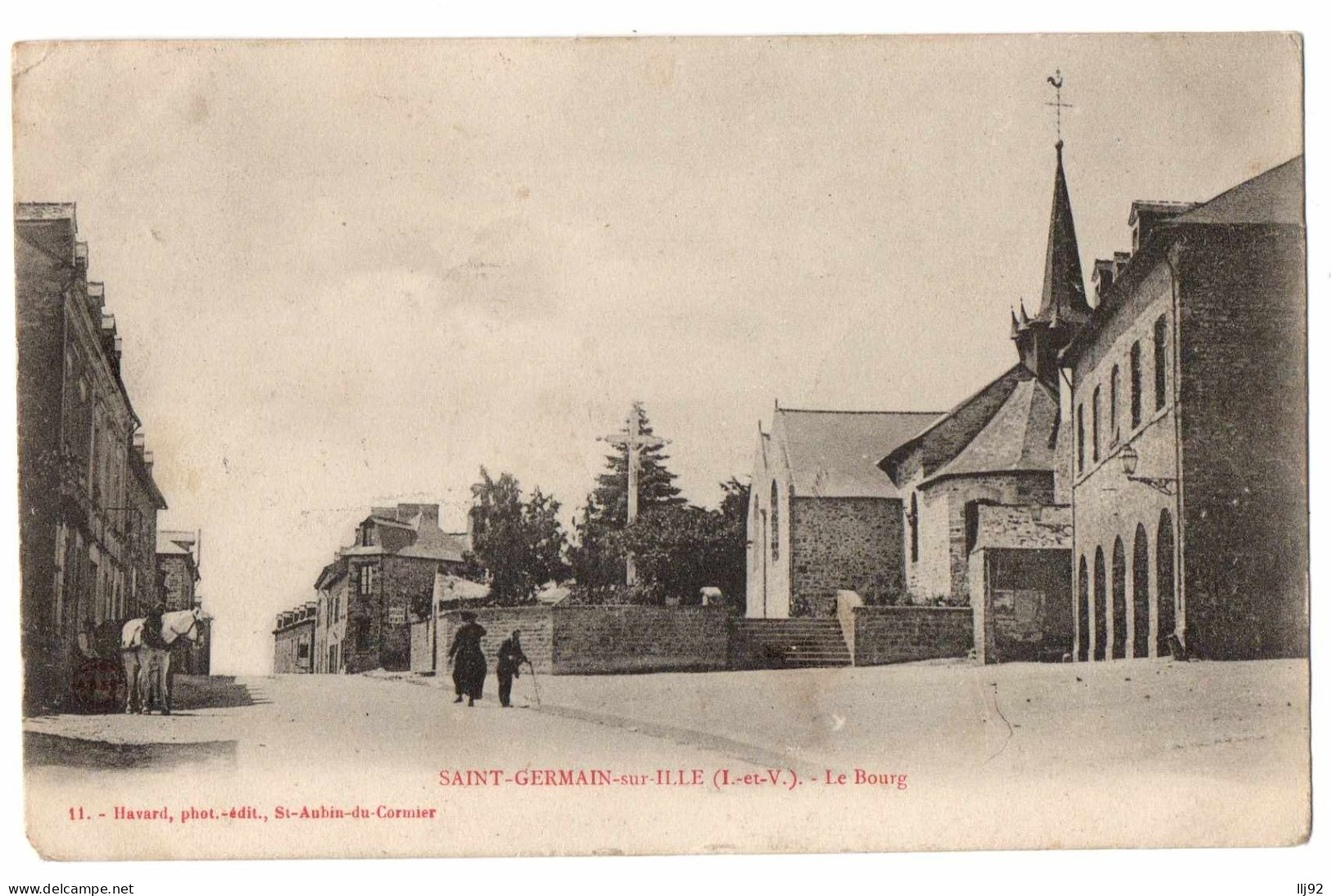 CPA 35 - SAINT GERMAIN SUR ILLE (Ille Et Vilaine) - 11. Le Bourg (petite Animation) - Saint-Germain-sur-Ille