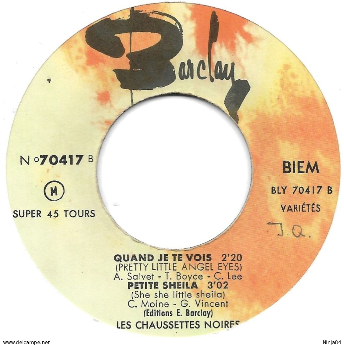 EP 45 RPM (7") Les Chaussettes Noires / Gene Vincent   "  Le Twist  " - Autres - Musique Française