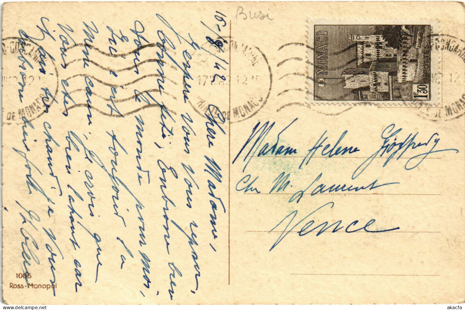 PC ARTIST SIGNED, BUSI, BONNE FÉTE, GLAMOUR LADY, Vintage Postcard (b52961) - Busi, Adolfo