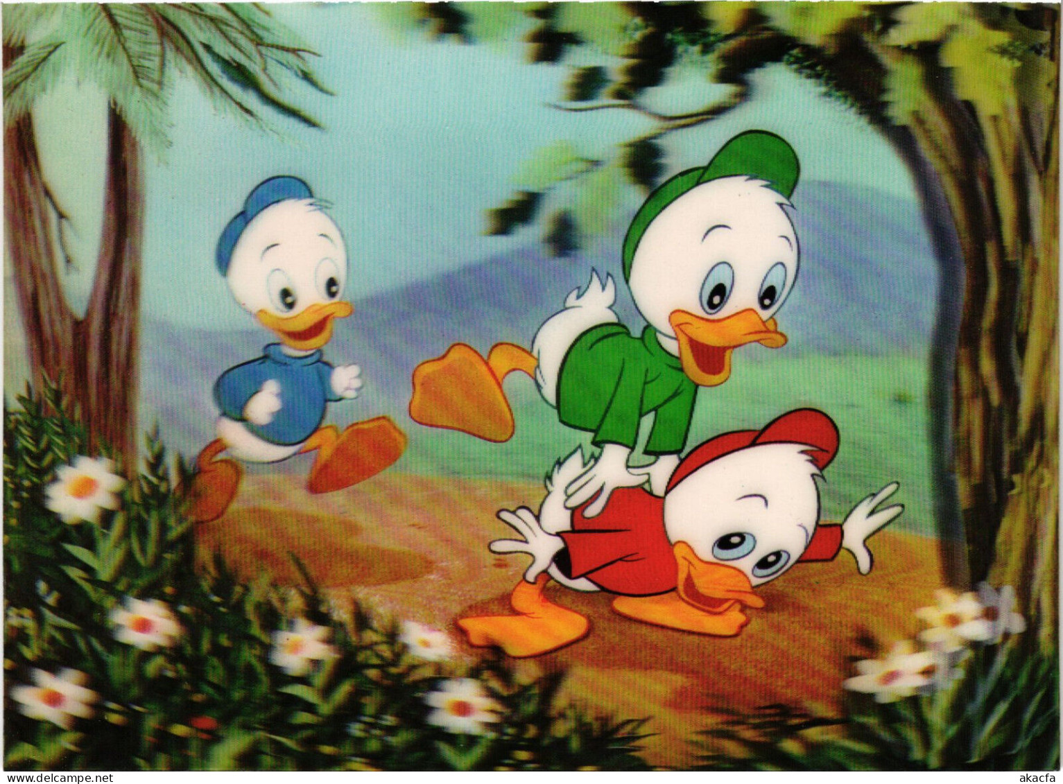 PC DISNEY, HUEY, DEWEY AND LOUIE, Modern 3D Postcard (b52882) - Disneyworld