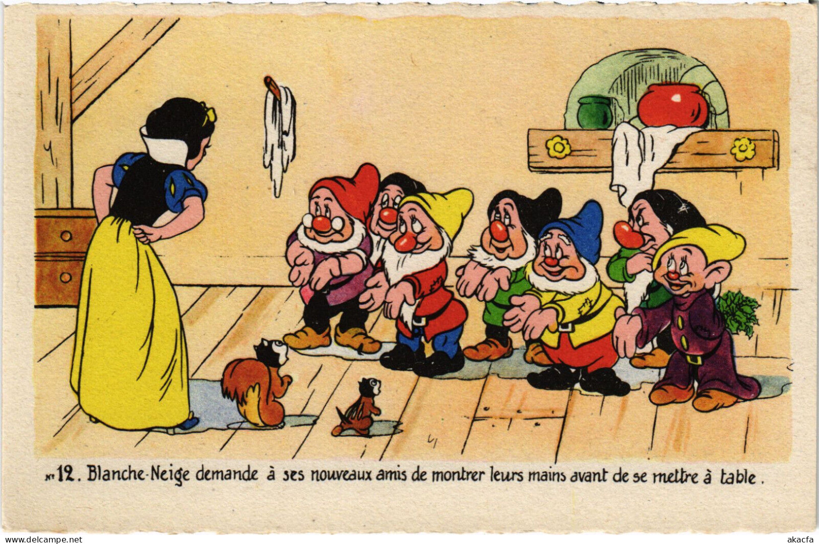 PC DISNEY, SNOW WHITE, BLANCHE NEIGE DEMANDE, Vintage Postcard (b52823) - Disneyworld