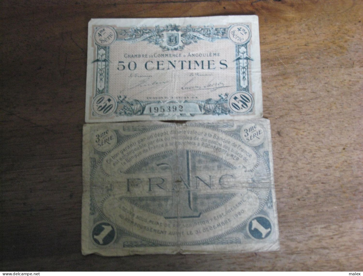 Billets 50 CTS  Chambre De Commerce D'ANGOULEME - 1 Franc Chambre De Commerce De ROCHEFORT SUR MER - Handelskammer