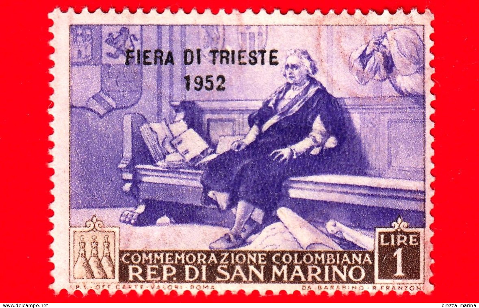 Nuovo - ML - SAN MARINO - 1952 - Fiera Di Trieste - Cristoforo Colombo E Carta D'America - 1 - Nuovi