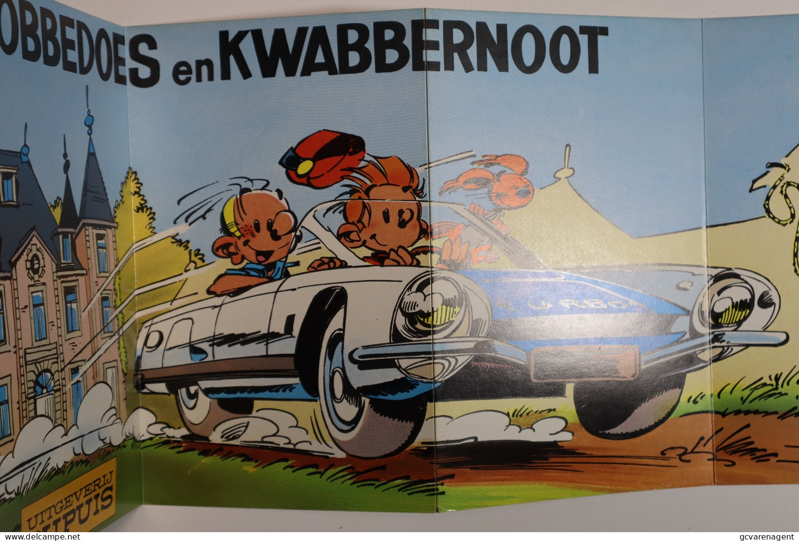 GROTE UITKLAPBARE RECLAME  ROBBEDOES EN KWABBERNOOT  ( HARDE KARTON )  92 X 29 CM      ZIE AFBEELDINGEN - Robbedös En Kwabbernoot