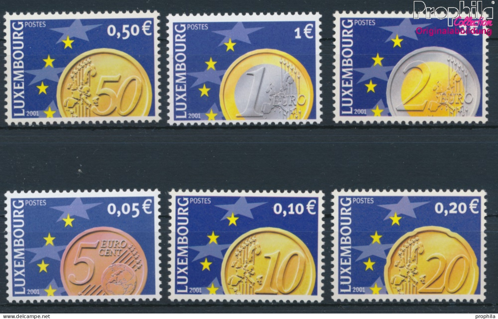 Luxemburg 1544-1549 (kompl.Ausg.) Postfrisch 2001 Euro-Münzen (10368797 - Unused Stamps