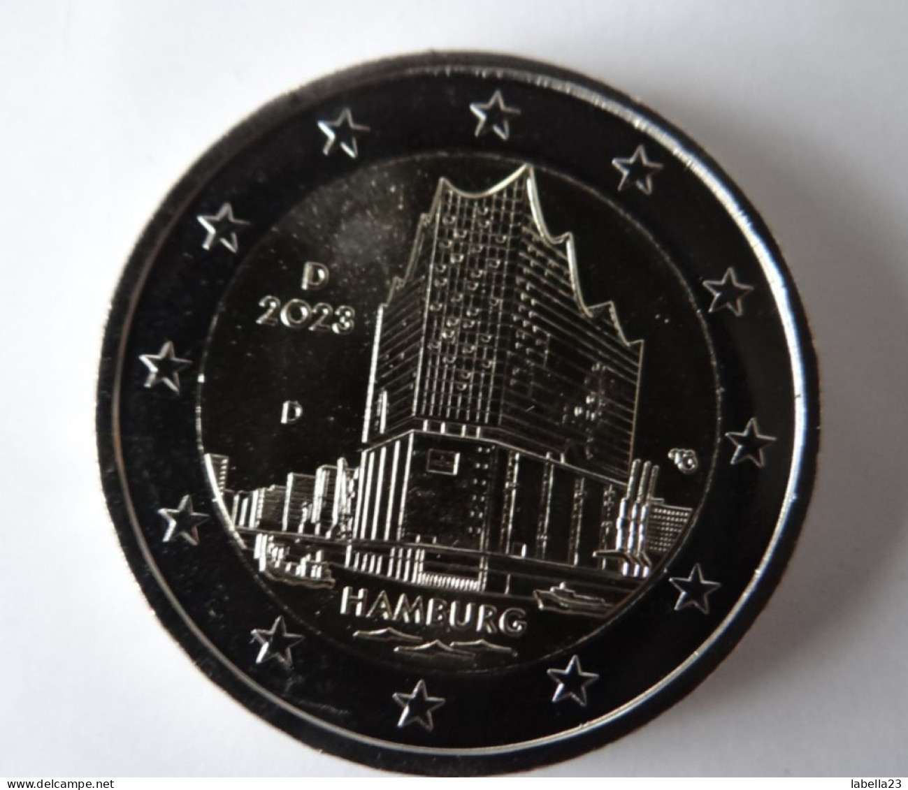 2 Euro Münze 2023 Länderserie II -"Hamburg", Elbphilharmonie, Ausgabe D Mchn - Germany