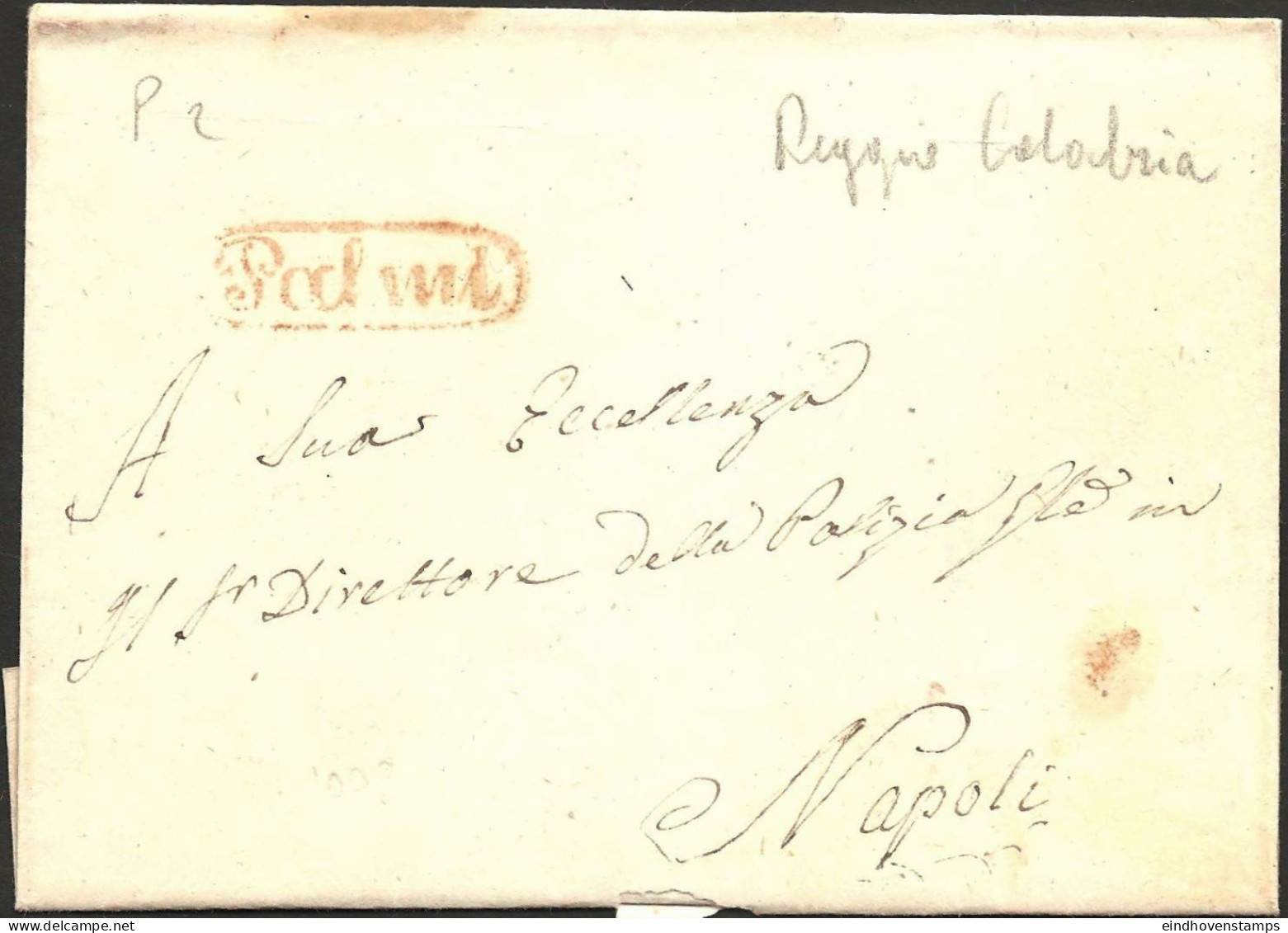 Reggio Di Calabria - Napoli 1867 Italia, Brief Von Palmi Nach Napoli - Naples