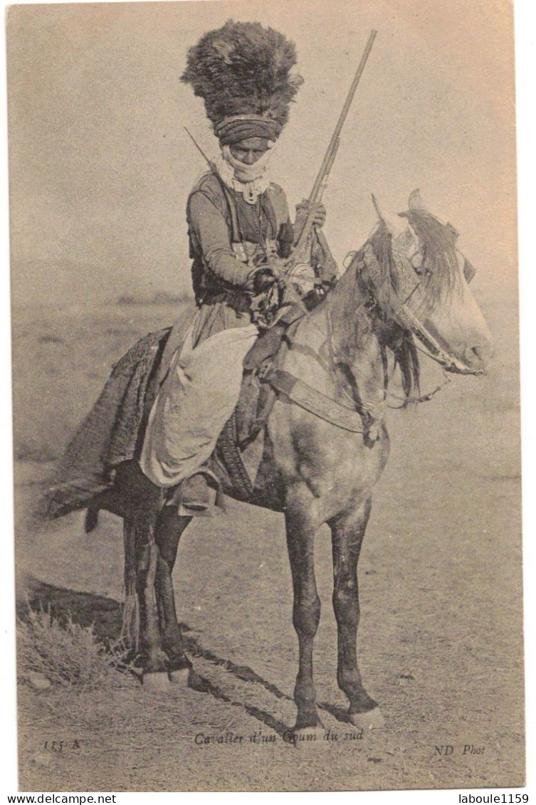 AFRIQUE DU NORD ALGERIE MILITARIA SCENES ET TYPES  : CAVALIER D'UN GOUM DU SUD - Hombres