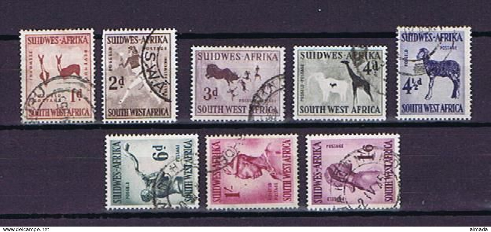 SWA 1954: 8 Diff. Used, Gestempelt - África Del Sudoeste (1923-1990)