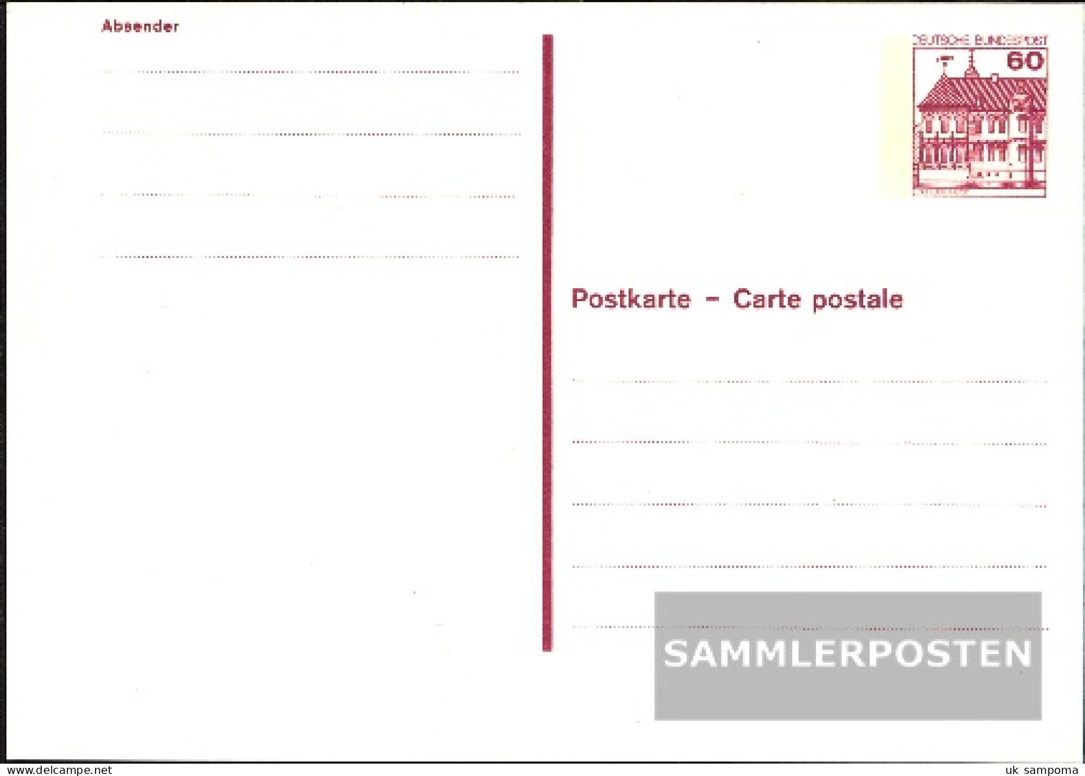 FRD (FR.Germany) P132 Official Postcard Gefälligkeitsgestempelt Used 1980 Fortresses U. Castles - Autres & Non Classés