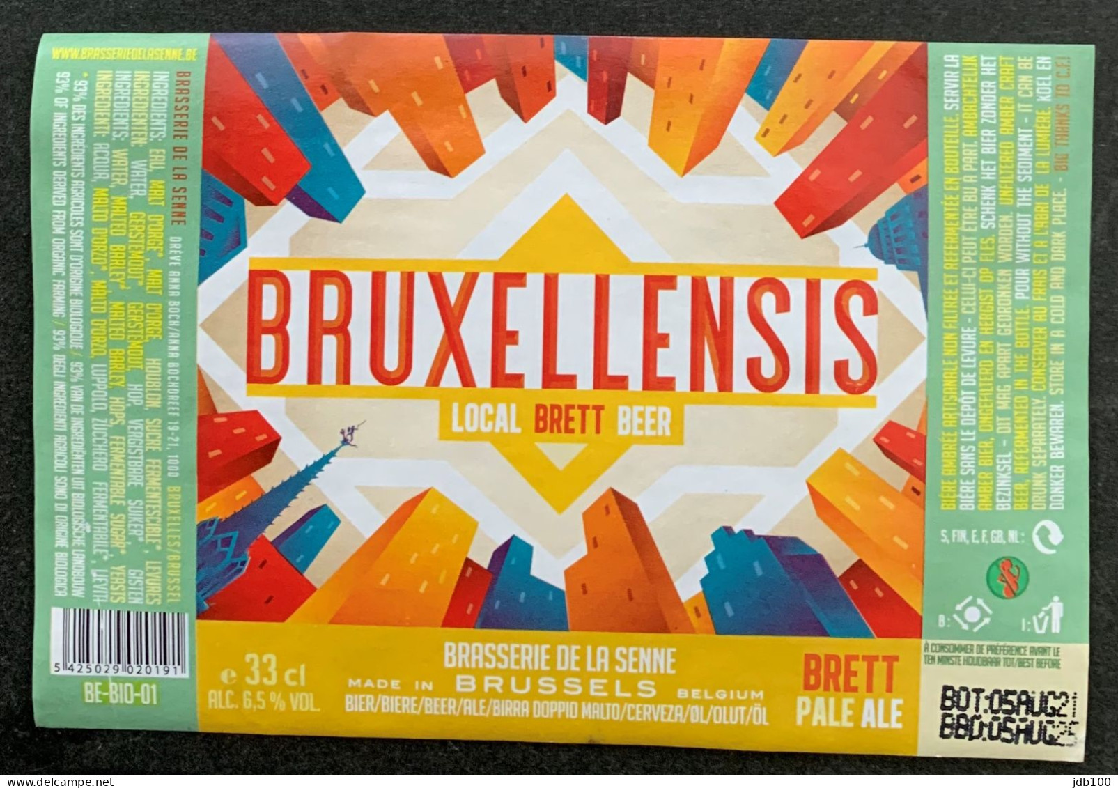 Bier Etiket (5g2), étiquette De Bière, Beer Label, Bruxellensis Brouwerij De La Senne - Bier