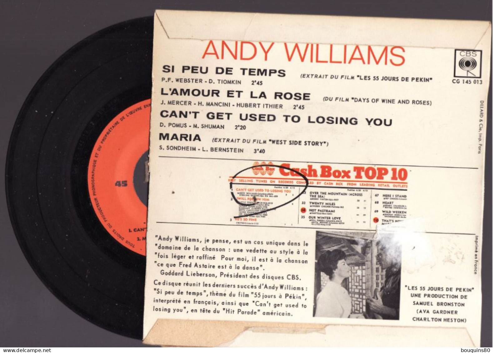 ANDY WILLIAMS SI PEU DE TEMPS - Sonstige - Franz. Chansons