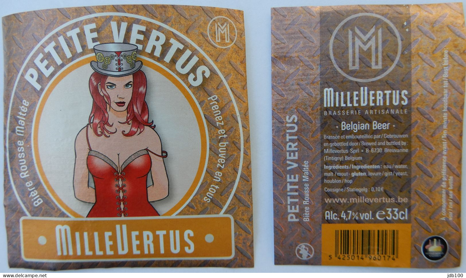 Bier Etiket (5m9), étiquette De Bière, Beer Label, Petite Vertus Brouwerij Millevertus - Bier