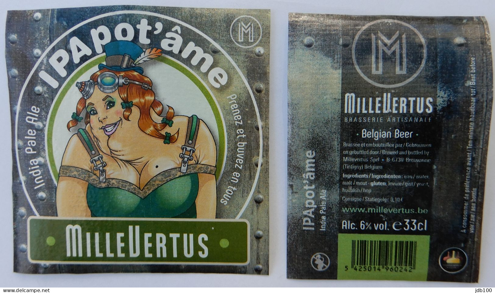 Bier Etiket (5p5), étiquette De Bière, Beer Label, IPA Pot'âme Brouwerij Millevertus - Bier