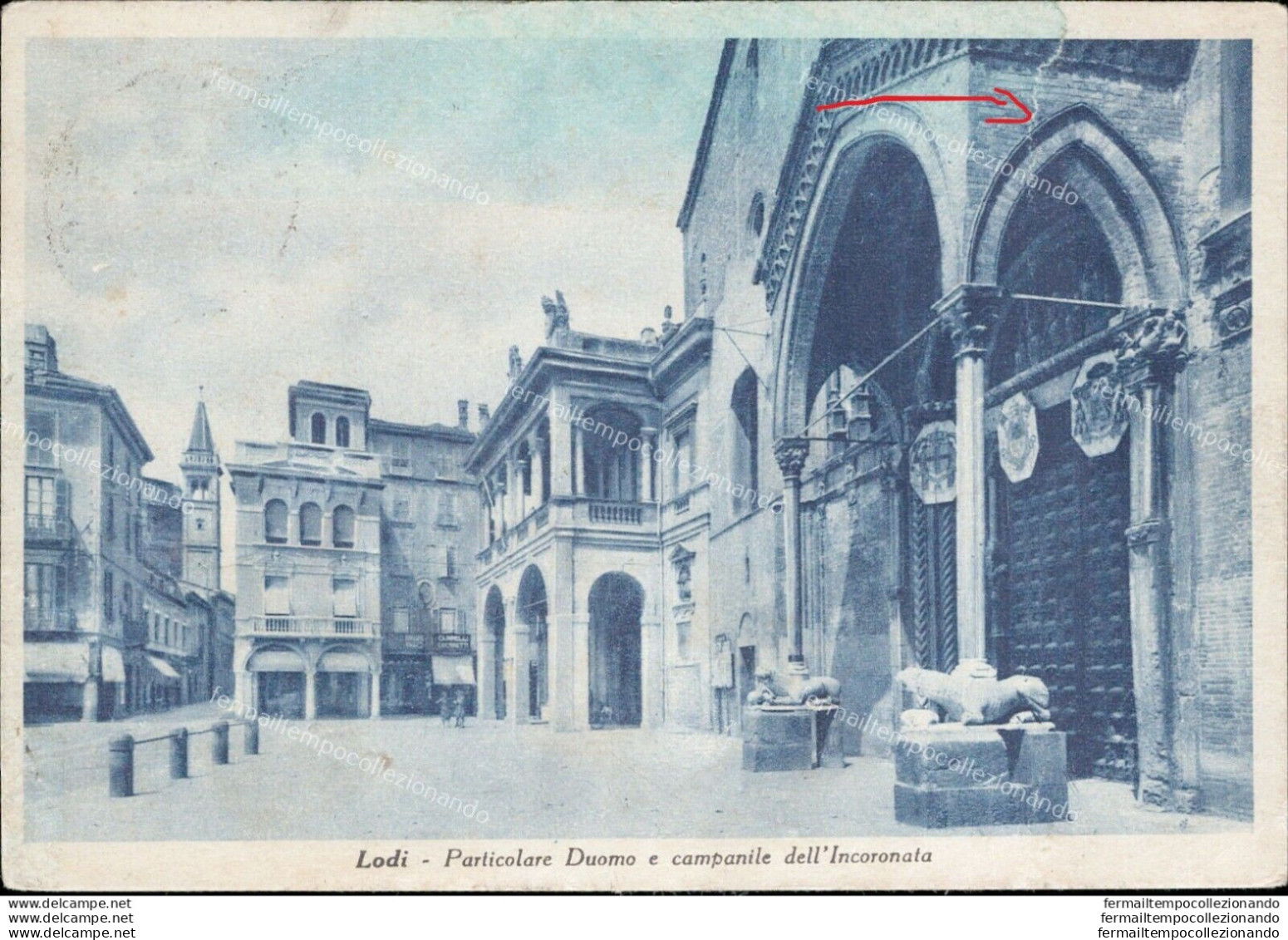 Ai533 Cartolina Lodi Particolare Duomo E Campanile Dell'incoronata 1940 - Lodi