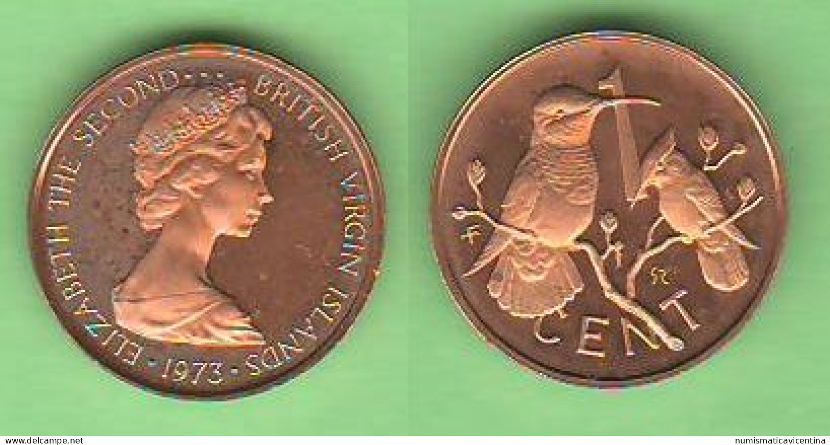 British VIRGIN Islands ONE CENT 1973  UNC Isole Vergini Britanniche Îles Vierges Britanniques - British Virgin Islands