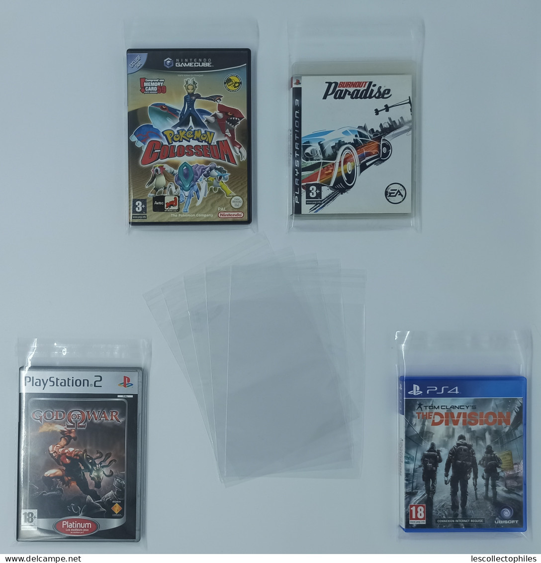 LOT 200 POCHETTES AVEC RABAT  / PROTECTION JEUX VIDEOS PS2 PS3 PS4 GAME CUBE WII / 48 MICRONS - Other & Unclassified
