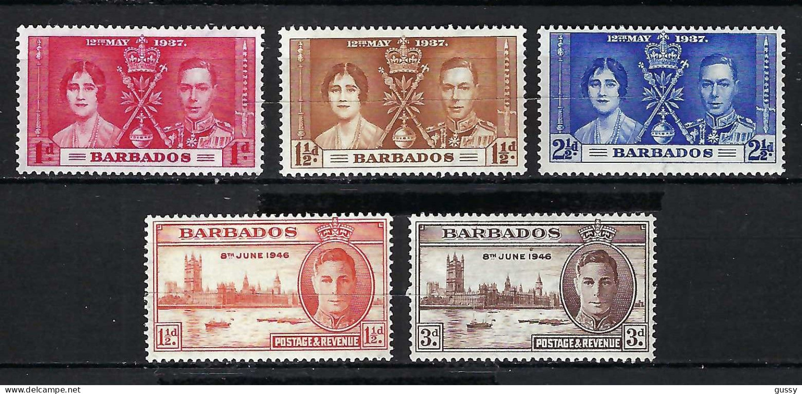 BARBADOS Ca.1937-46: Lot De Neufs** - Barbades (...-1966)