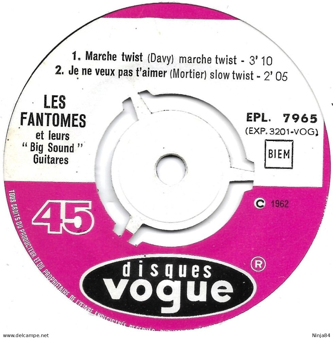 EP 45 RPM (7") Les Fantômes  "  Twist 33  " - Autres - Musique Française