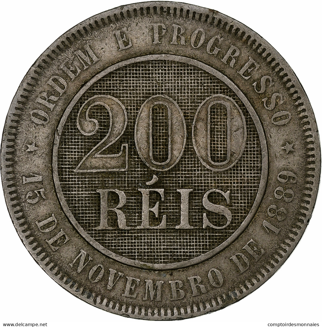 Brésil, 200 Reis, 1897, Cupro-nickel, TTB, KM:493 - Brazil