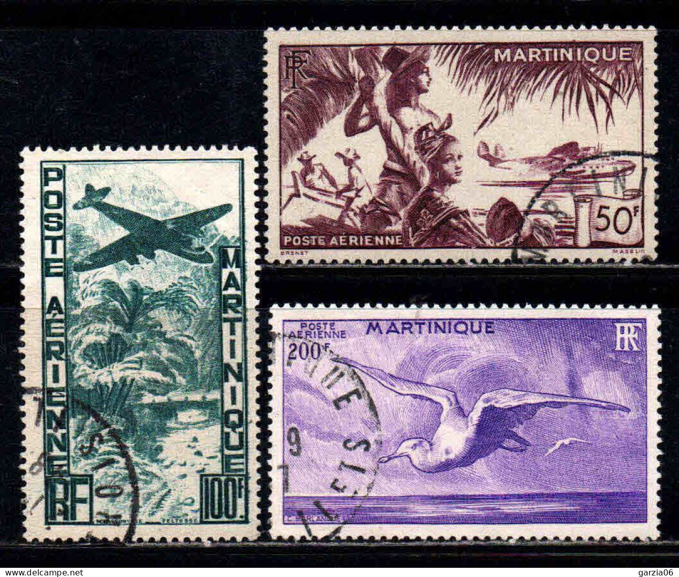 Martinique - 1947 -  Paysage  -  PA 13 à 15  - Oblit - Used - Poste Aérienne