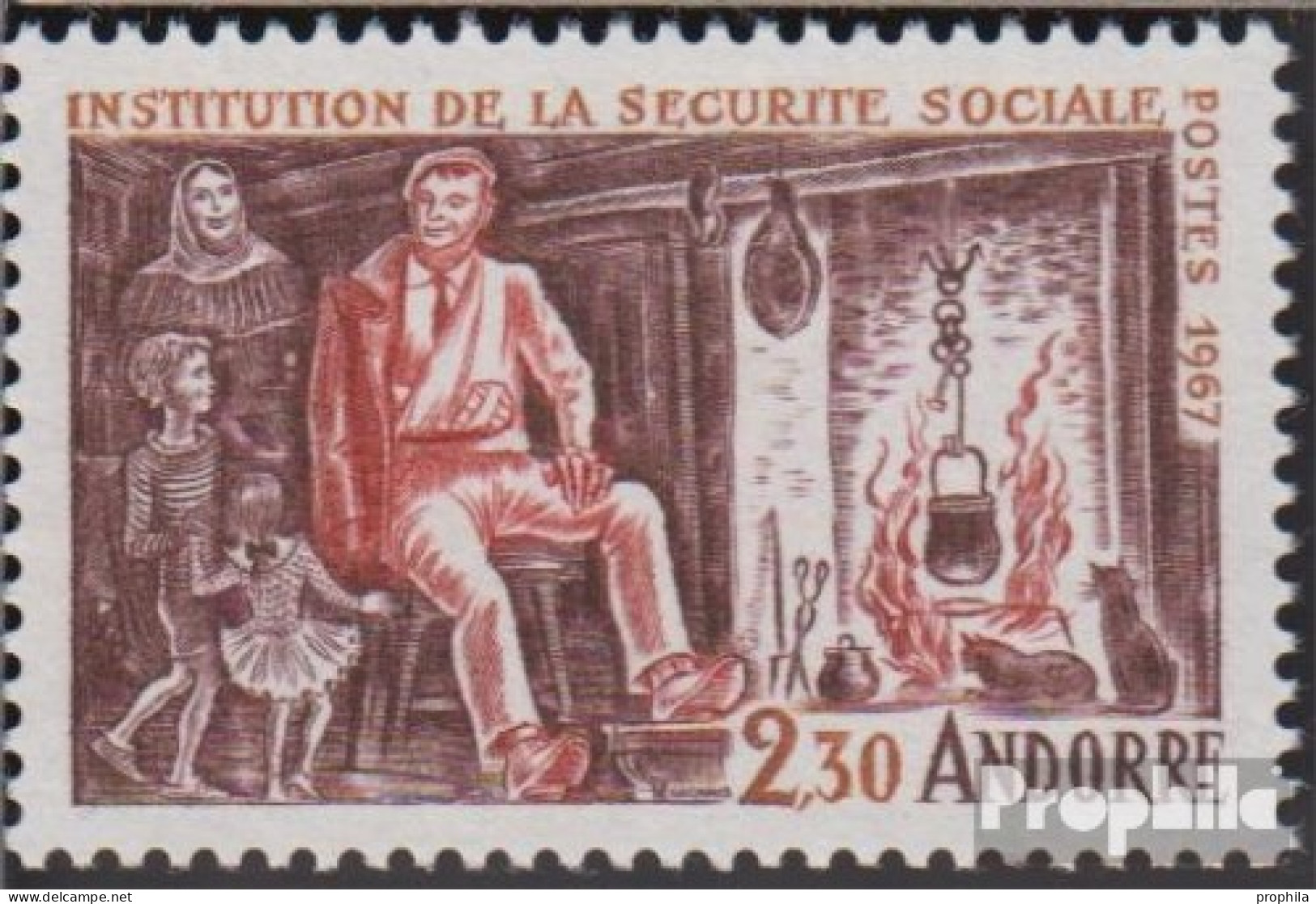 Andorra - Französische Post 203 (kompl.Ausg.) Postfrisch 1967 Sozialversicherung - Markenheftchen