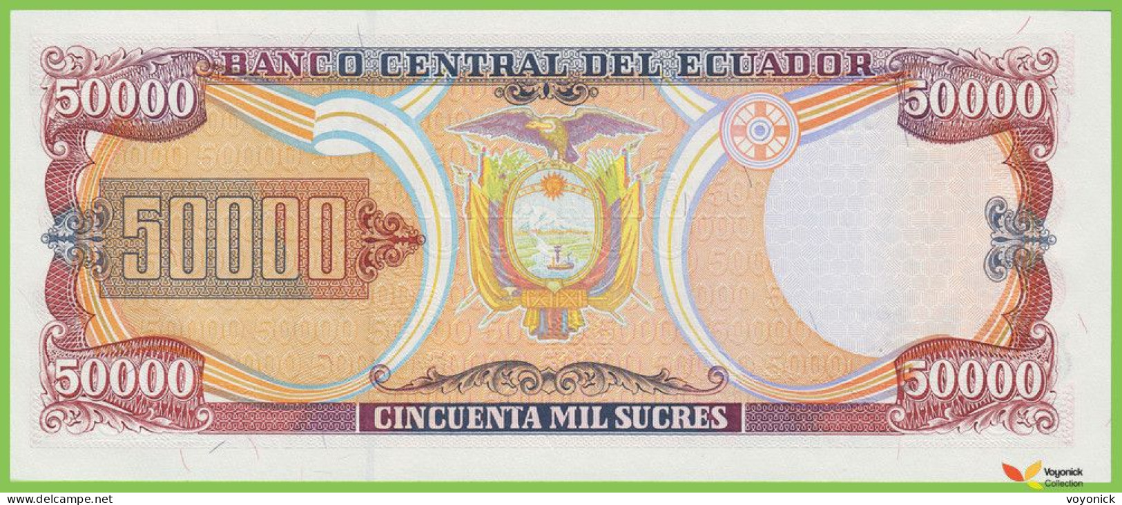 Voyo ECUADOR 50000 Sucres 1999 P130 AJ UNC - Ecuador