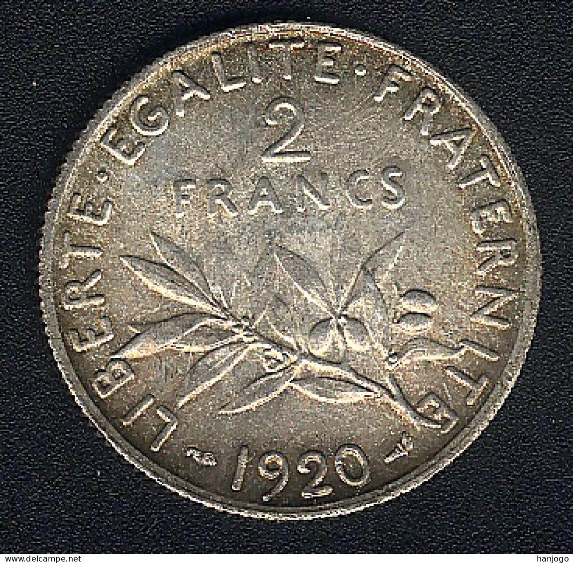 Frankreich, 2 Francs 1920, Silber, XF+ - 2 Francs