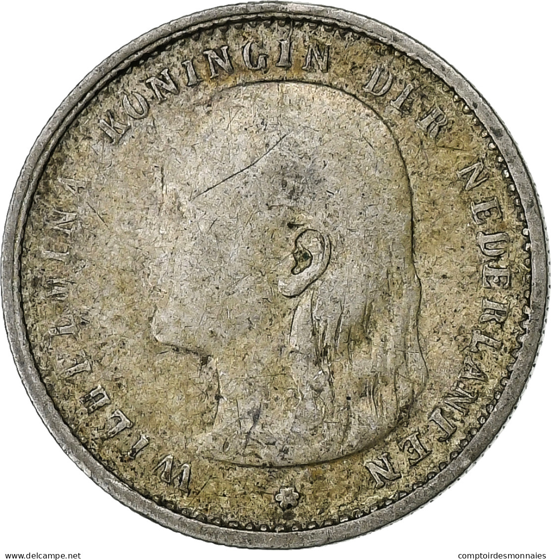 Pays-Bas, Wilhelmina I, 10 Cents, 1896, Argent, B+, KM:116 - 10 Cent